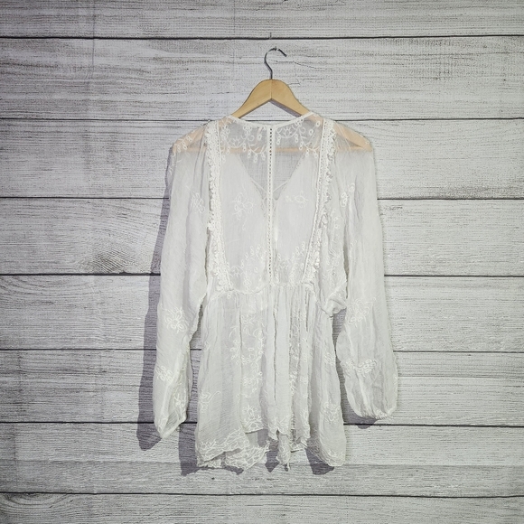 Free People White Lace Women's Top, Size XS - Picture 7 of 9